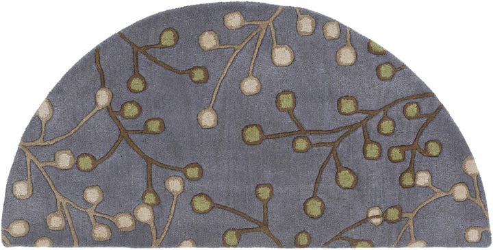 Merriam Modern Botanical Gray And Brown Wool Rug - The Rug Decor
