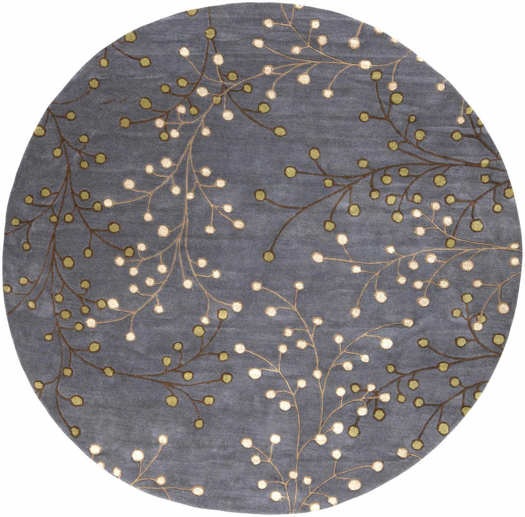 Merriam Modern Botanical Gray And Brown Wool Rug - The Rug Decor