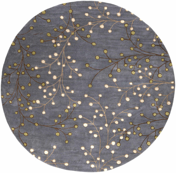 Merriam Modern Botanical Gray And Brown Wool Rug - The Rug Decor