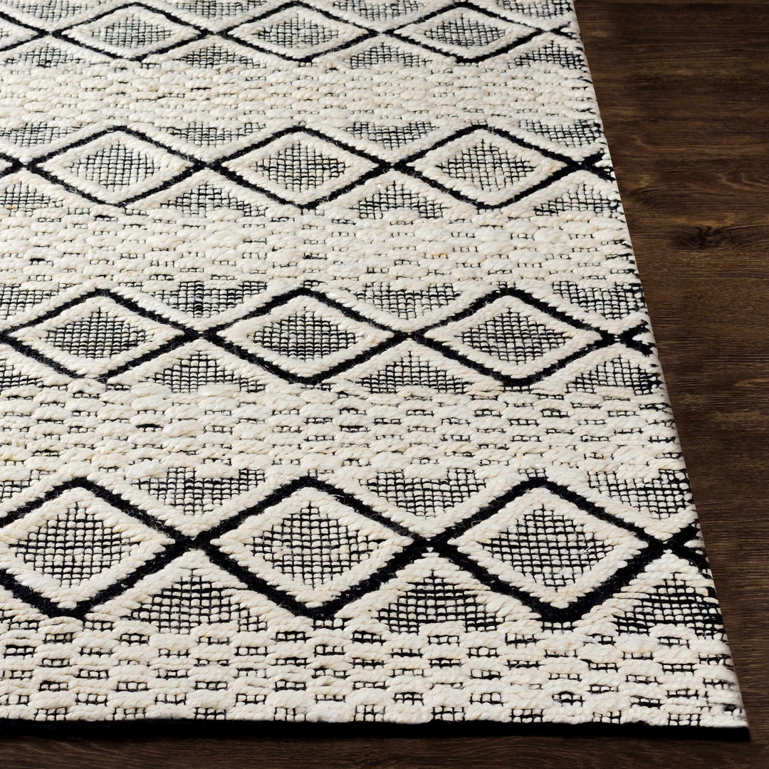 Mescal Ivory And Black Modern Geometrical Design Hand Woven Area Rug - The Rug Decor