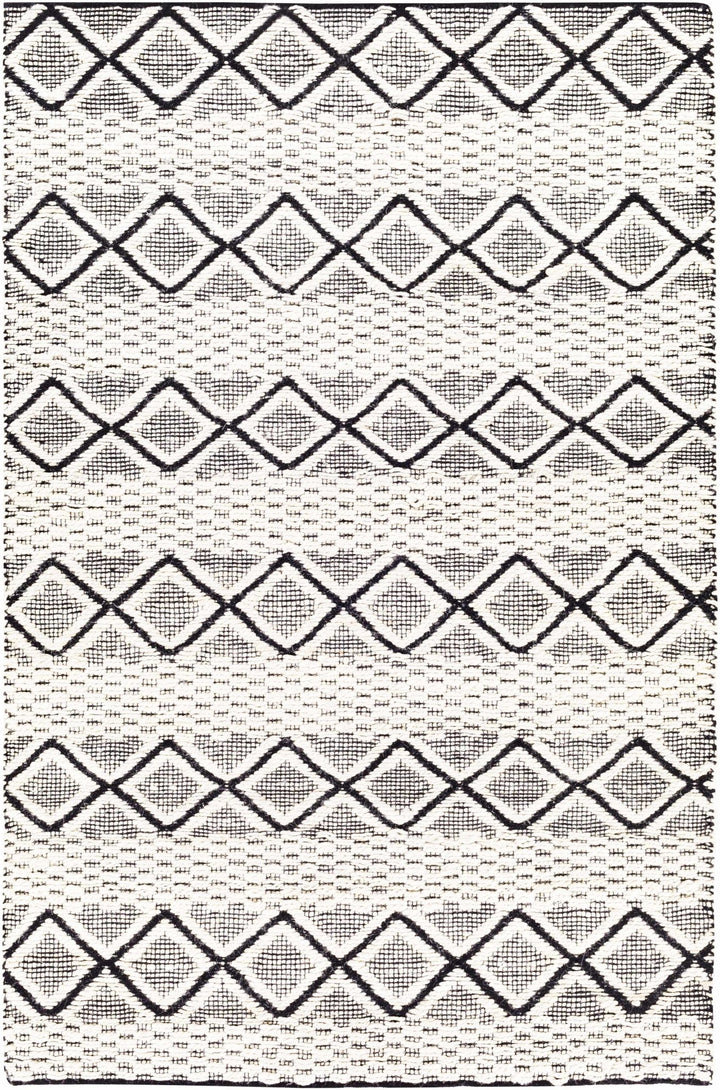 Mescal Ivory And Black Modern Geometrical Design Hand Woven Area Rug - The Rug Decor