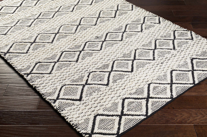 Mescal Ivory And Black Modern Geometrical Design Hand Woven Area Rug - The Rug Decor