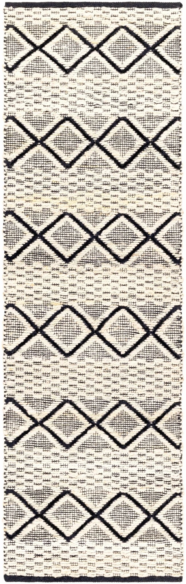Mescal Ivory And Black Modern Geometrical Design Hand Woven Area Rug - The Rug Decor