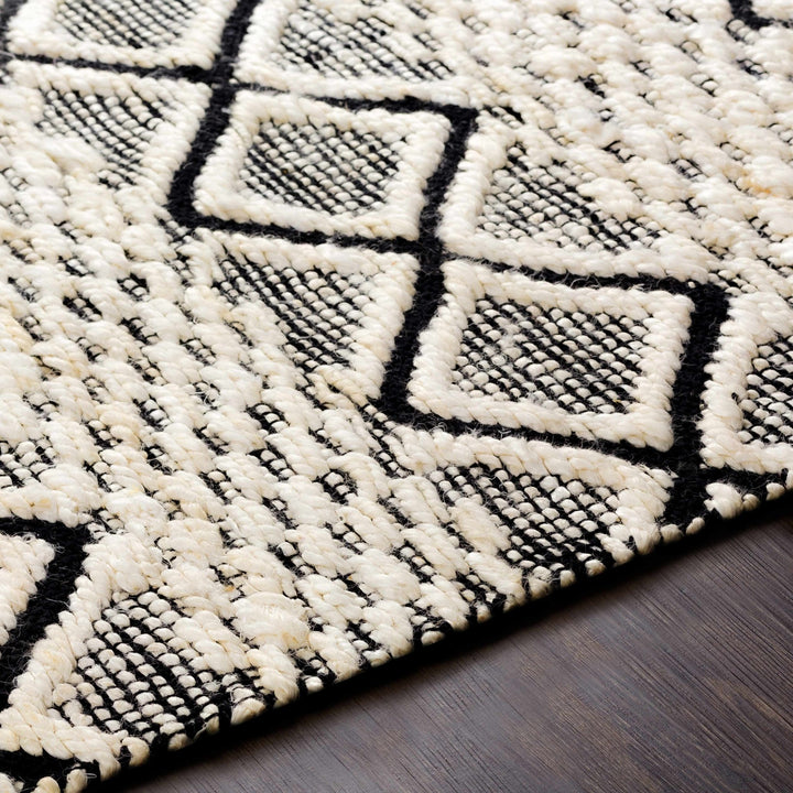 Mescal Ivory And Black Modern Geometrical Design Hand Woven Area Rug - The Rug Decor