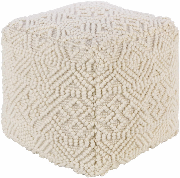 Mesudiye Cream Hand-Woven Pouf