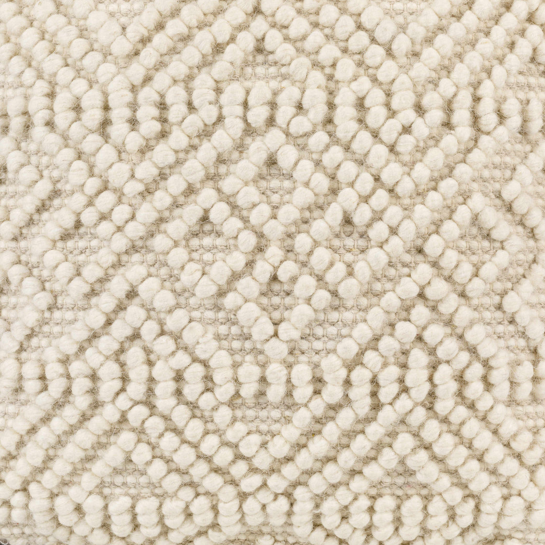 Mesudiye Cream Hand-Woven Pouf