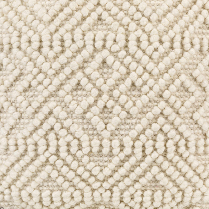 Mesudiye Cream Hand-Woven Pouf