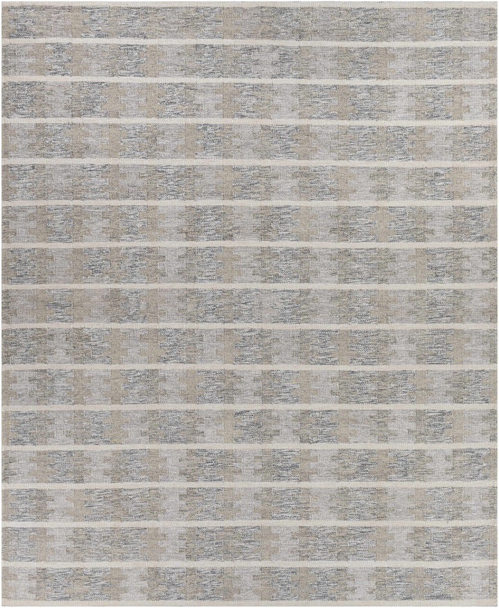 Metcalf Modern Stripes Design Gray Hand Woven Area Rug