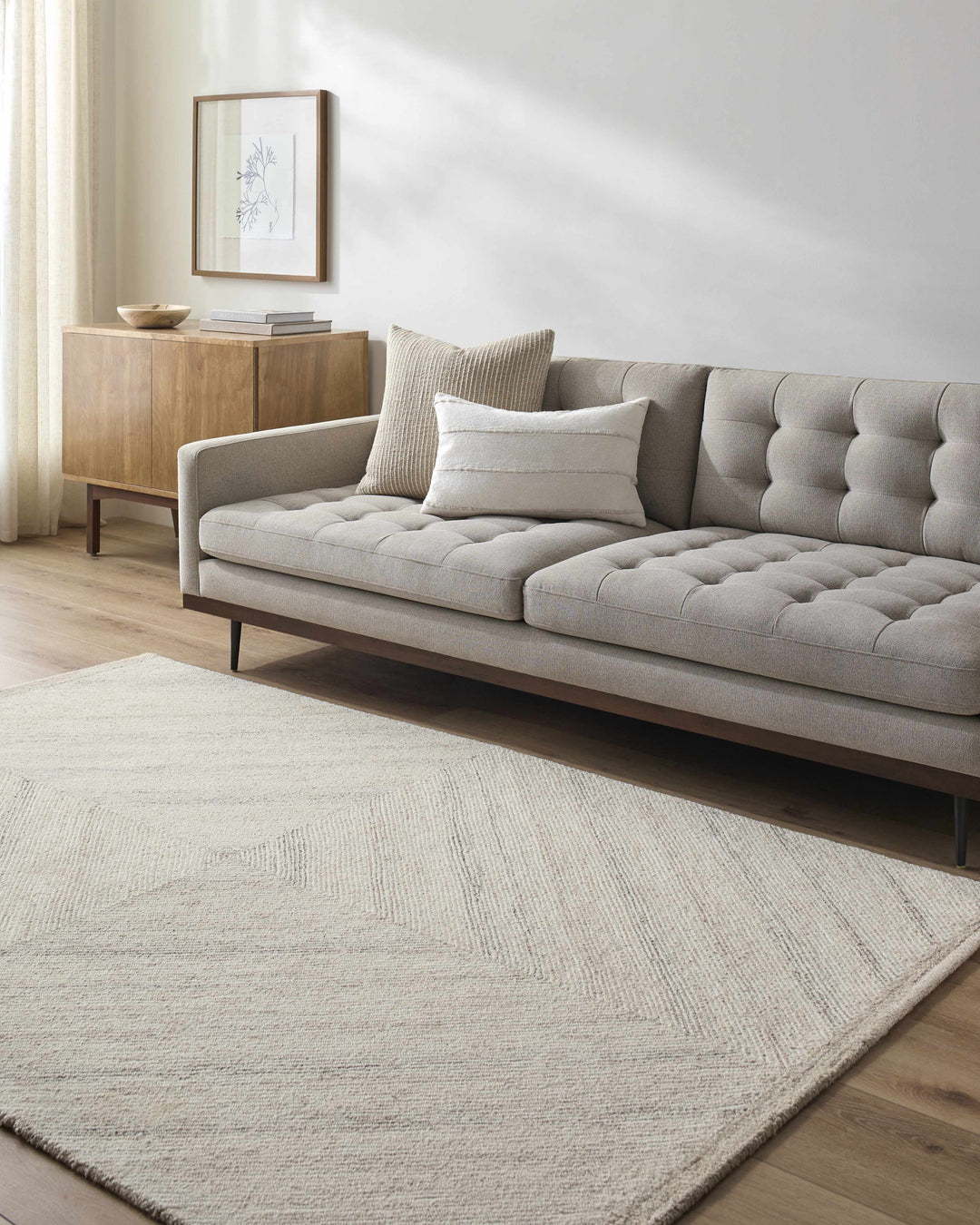 Meryn Modern Style Beige Hand Tufted Wool Area Rug