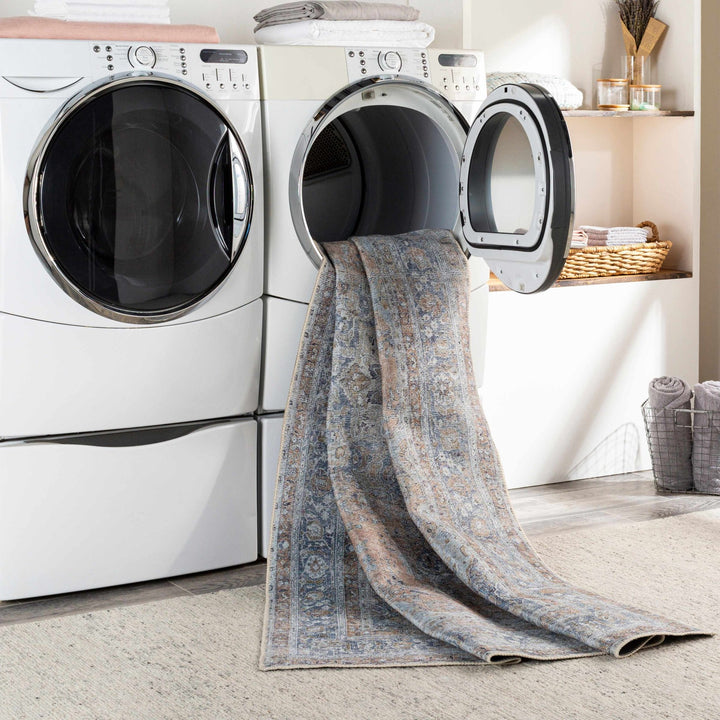 Mianay Transitional Gray And Beige Washable Rug - The Rug Decor