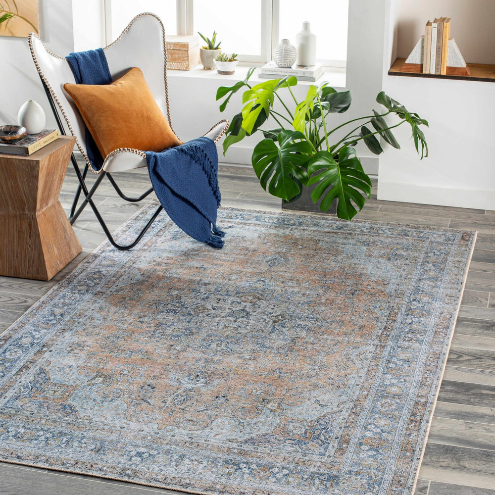 Mianay Transitional Gray And Beige Washable Rug - The Rug Decor