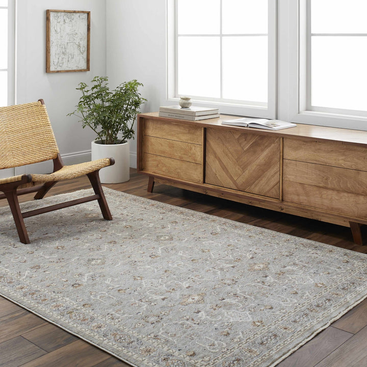 Micol Traditional Style Gray And Ivory Rug - The Rug Decor