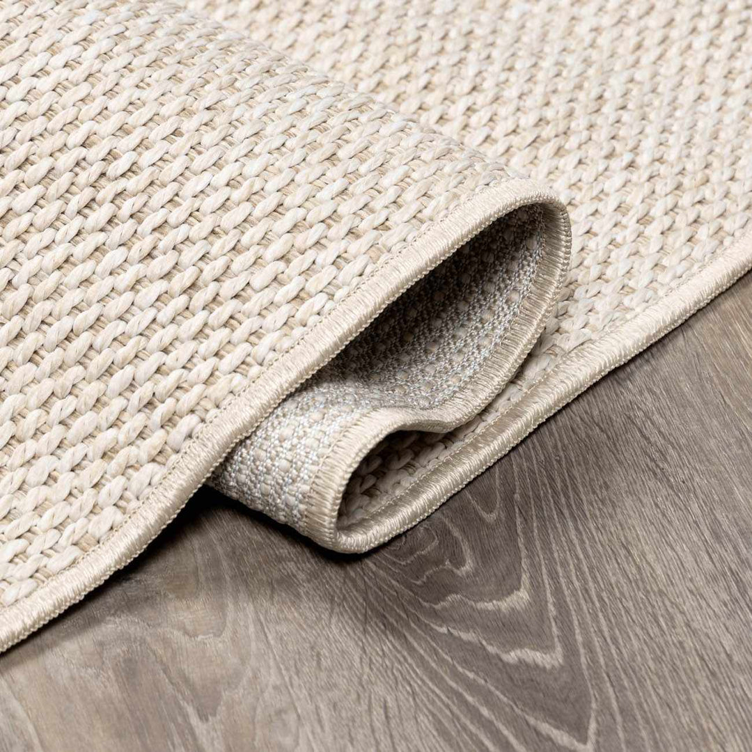 Midha Modern Solid Beige Machine Woven Rug - The Rug Decor