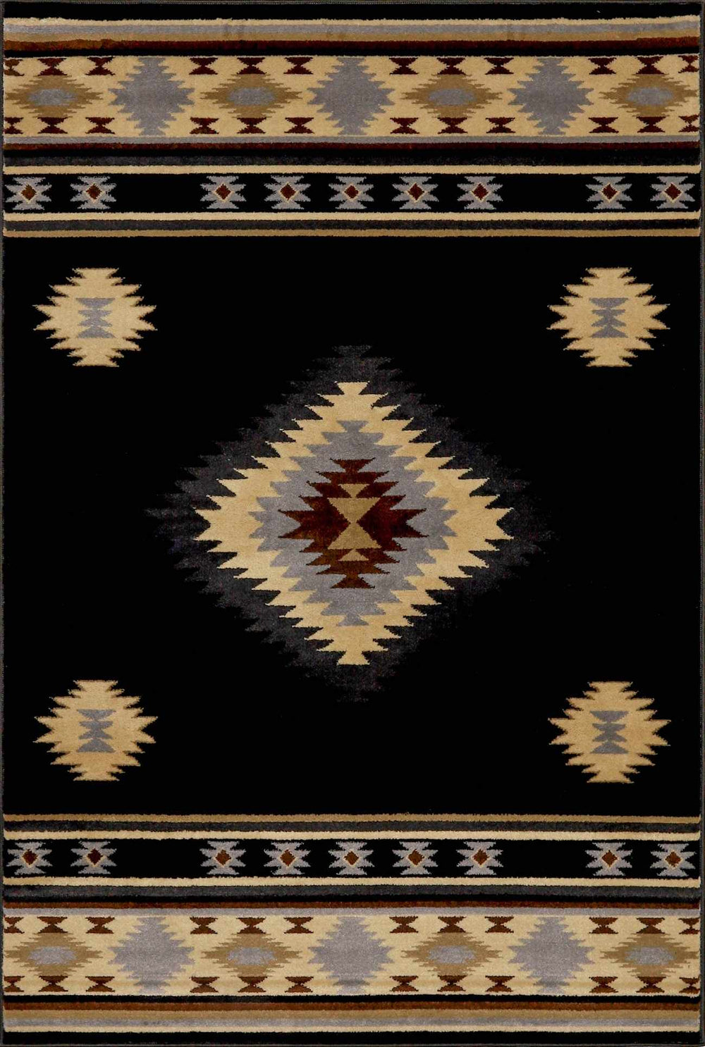 Midpines Black And Beige Southwestern Design Area Rug - The Rug Decor
