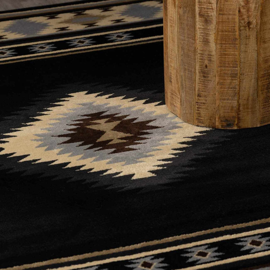 Midpines Black And Beige Southwestern Design Area Rug - The Rug Decor