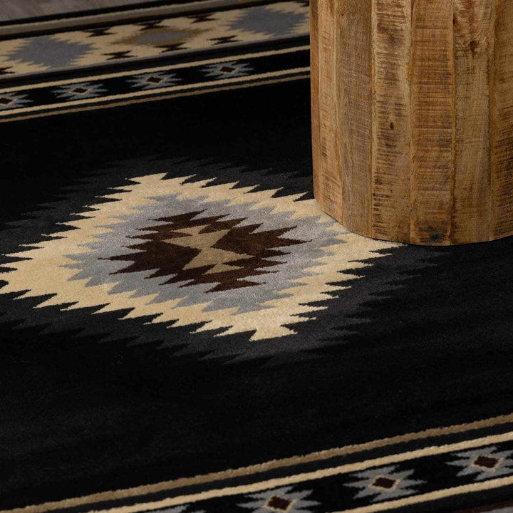 Midpines Black And Beige Southwestern Design Area Rug - The Rug Decor