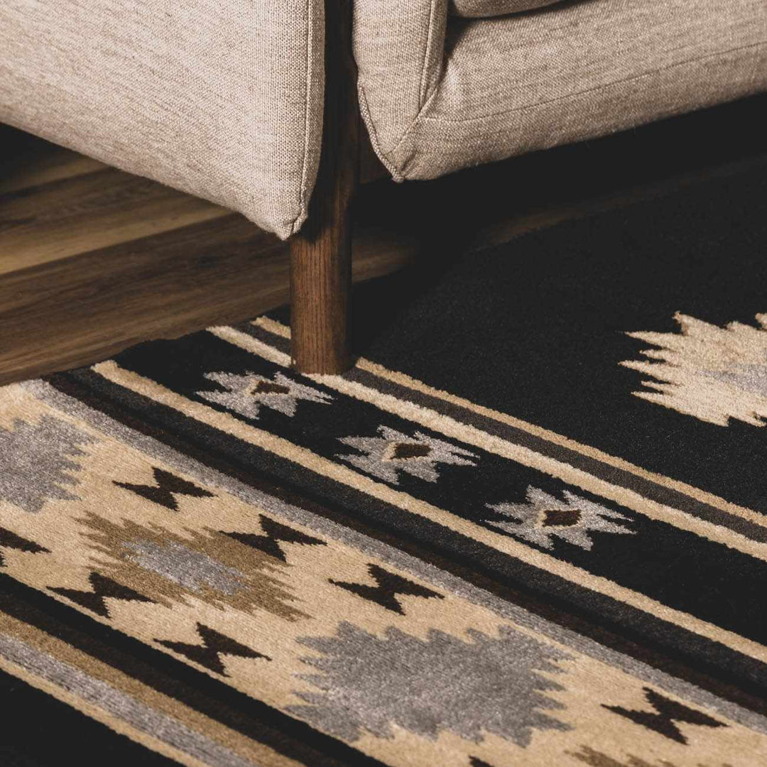 Midpines Black And Beige Southwestern Design Area Rug - The Rug Decor