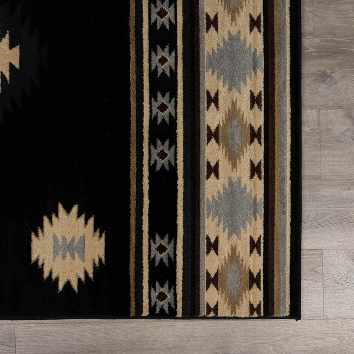 Midpines Black And Beige Southwestern Design Area Rug - The Rug Decor