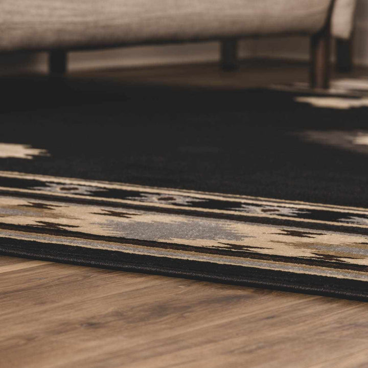 Midpines Black And Beige Southwestern Design Area Rug - The Rug Decor