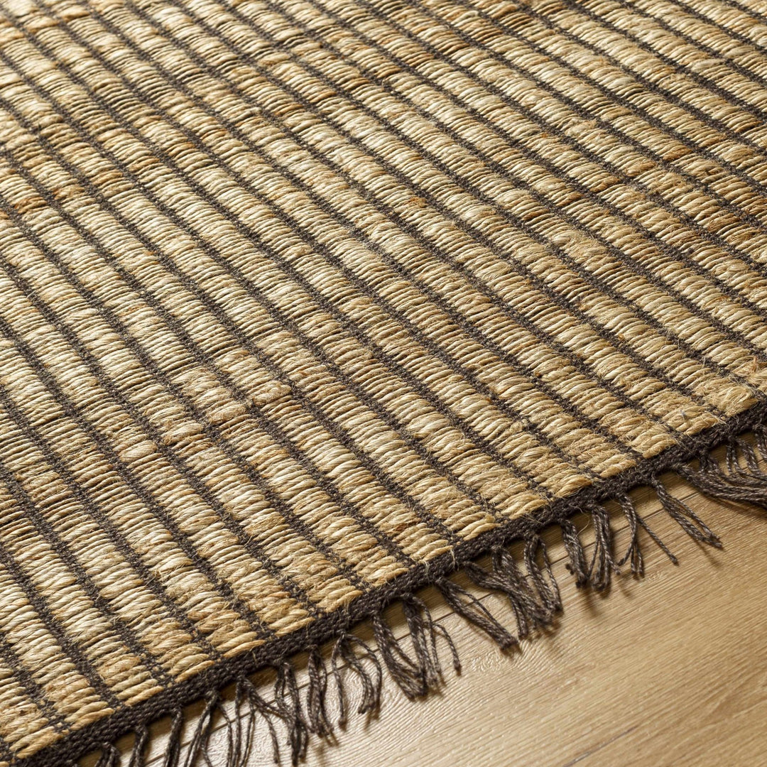 Mihal Contemporary Camel And Brown Jute Rug - The Rug Decor