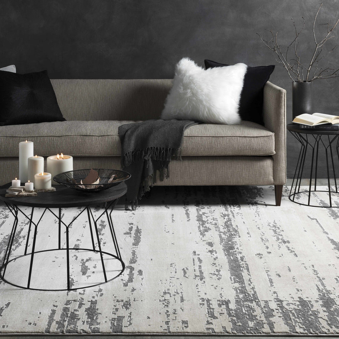 Mikana Beige And Gray Modern Abstract Design Area Rug