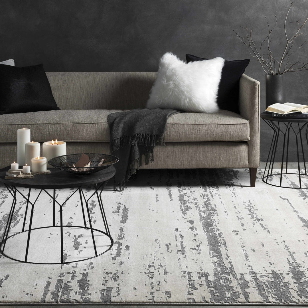 Mikana Beige And Gray Modern Abstract Design Area Rug - The Rug Decor