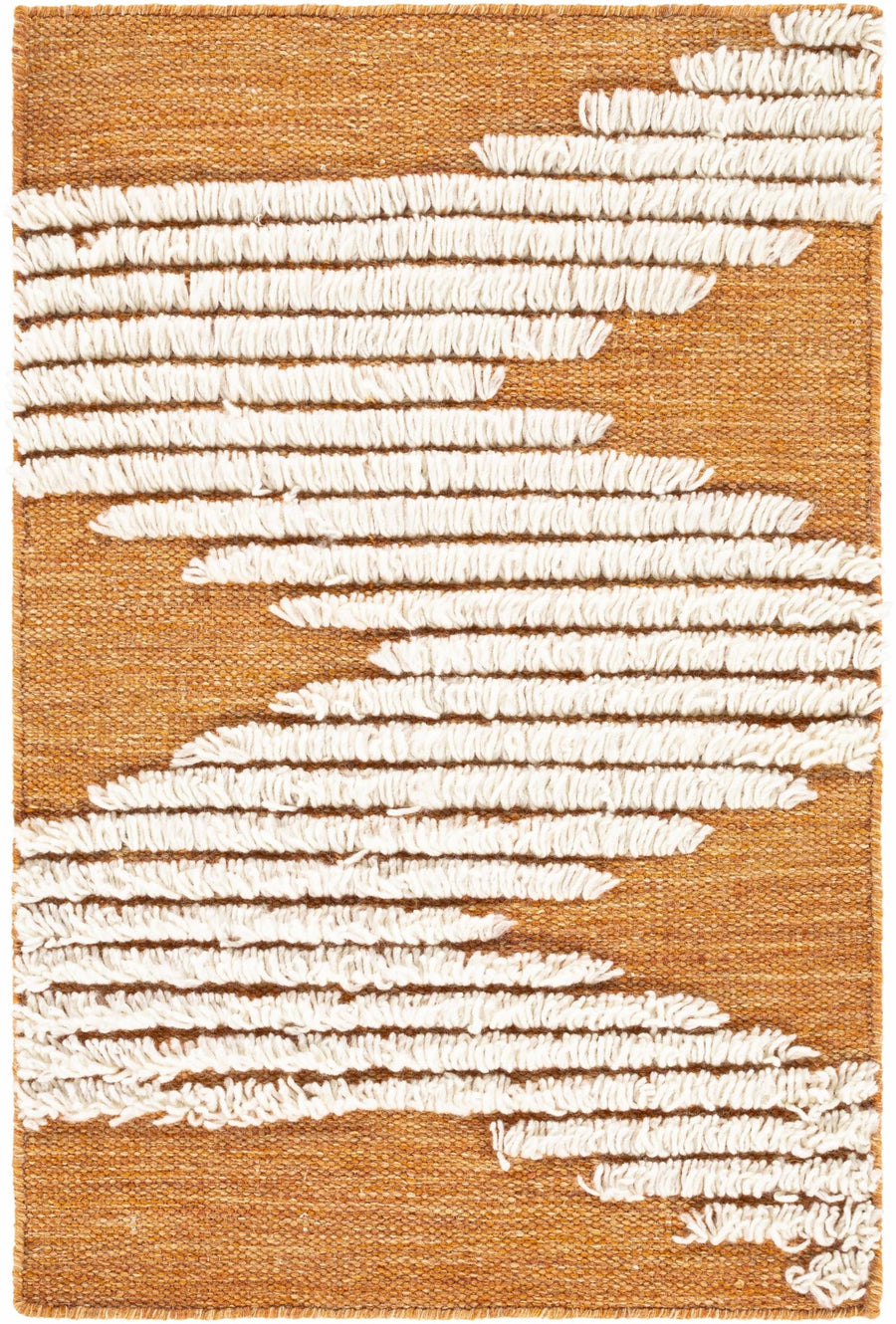 Milagros Modern Orange And Ivory Area Rug - The Rug Decor