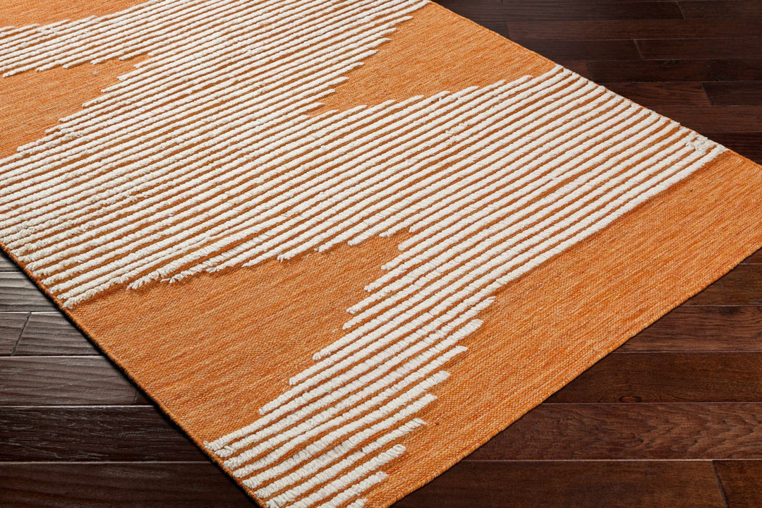 Milagros Modern Orange And Ivory Area Rug - The Rug Decor