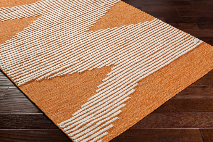 Milagros Modern Orange And Ivory Area Rug - The Rug Decor