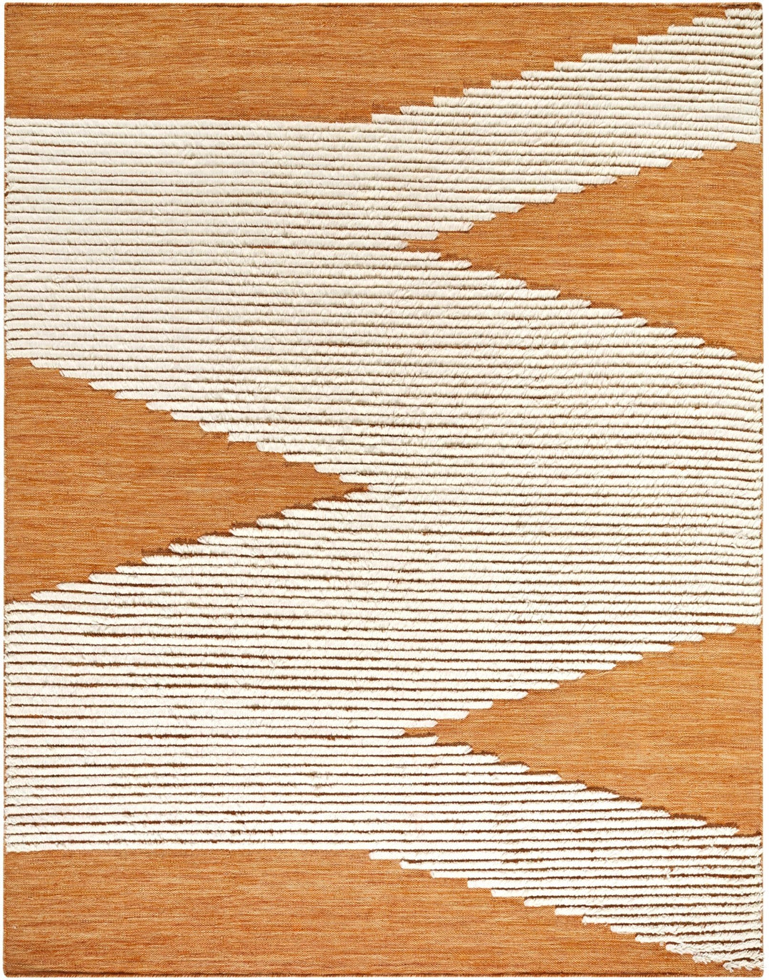 Milagros Modern Orange And Ivory Area Rug - The Rug Decor