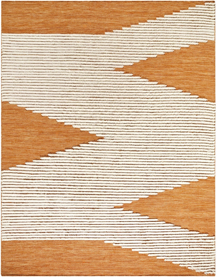 Milagros Modern Orange And Ivory Area Rug - The Rug Decor