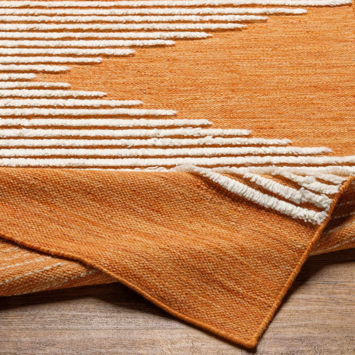 Milagros Modern Orange And Ivory Area Rug - The Rug Decor