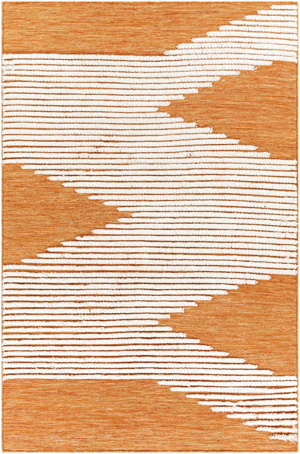 Milagros Modern Orange And Ivory Area Rug - The Rug Decor