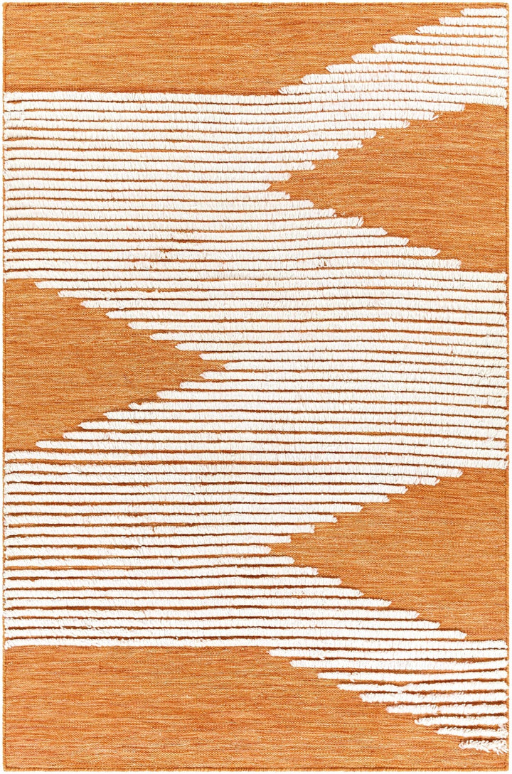 Milagros Modern Orange And Ivory Area Rug - The Rug Decor