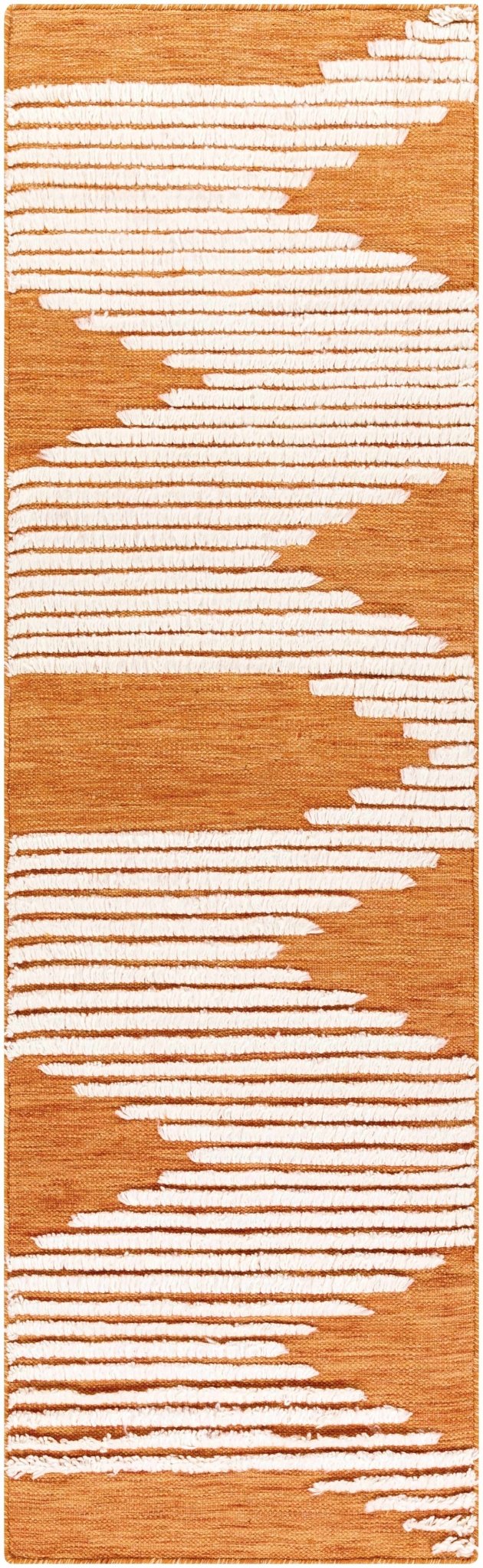 Milagros Modern Orange And Ivory Area Rug - The Rug Decor