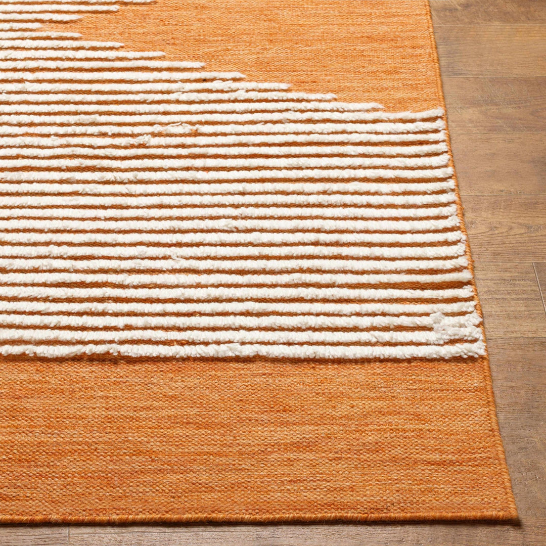Milagros Modern Orange And Ivory Area Rug - The Rug Decor