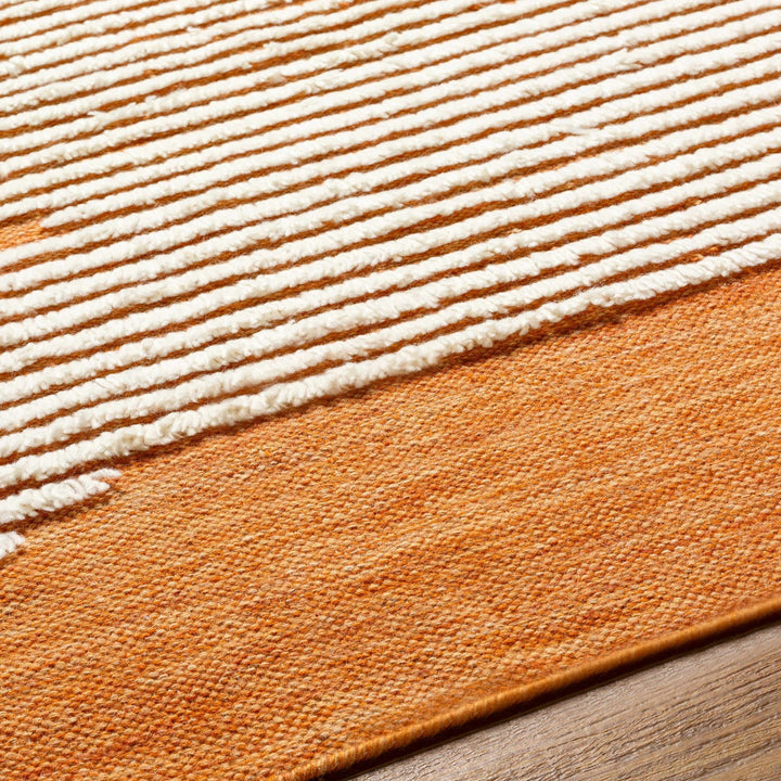 Milagros Modern Orange And Ivory Area Rug - The Rug Decor