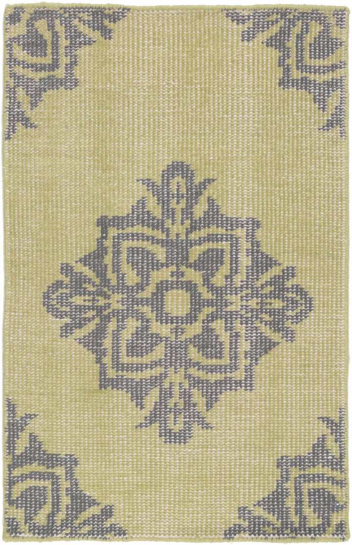 Milbank Modern Charcoal And Olive Hand Knotted Wool Area Rug - The Rug Decor