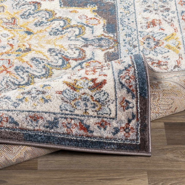 Millican Blue And Ivory Traditional Style Area Rug - The Rug Decor