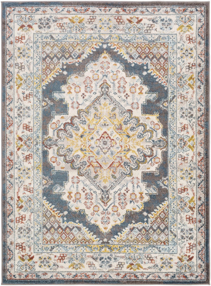 Millican Blue And Ivory Traditional Style Area Rug - The Rug Decor