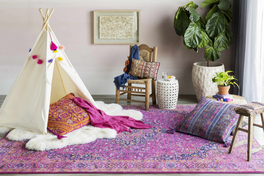 Milliken Traditional Style Purple And Blue Area Rug - The Rug Decor