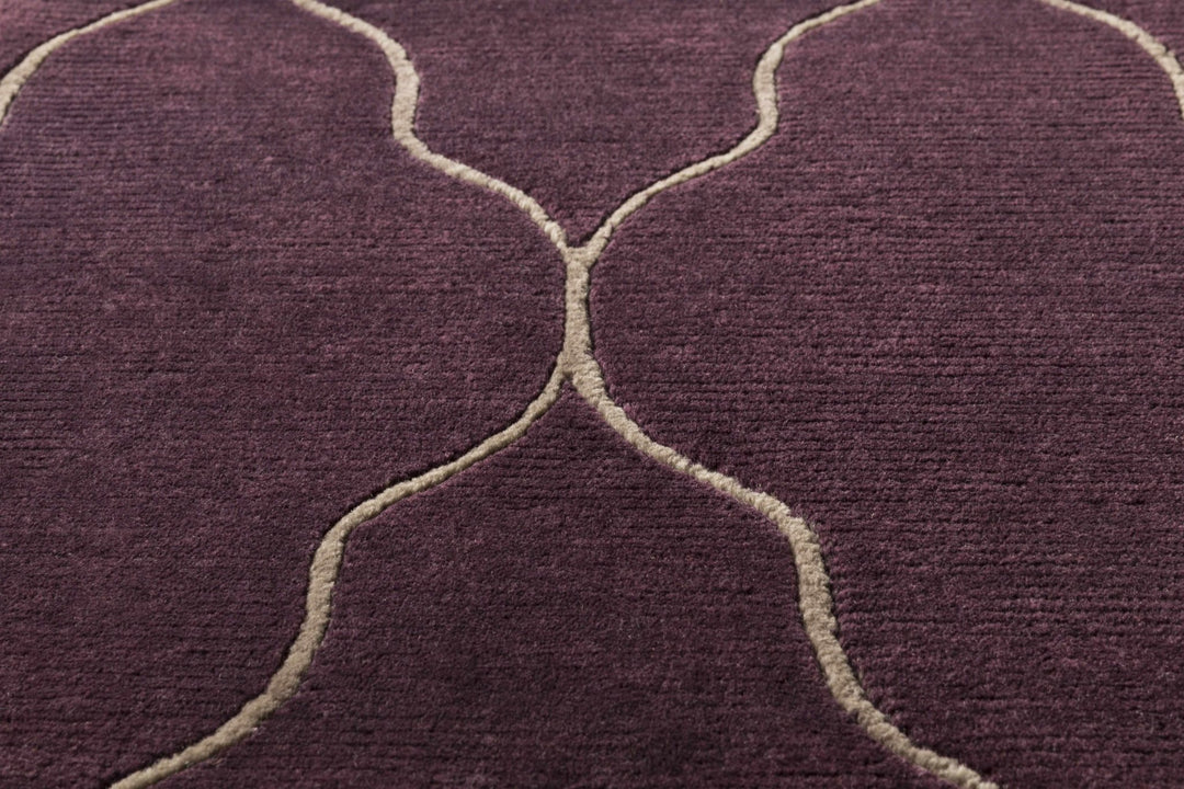 Milwaukie Purple Modern Style Hand Knotted Wool Area Rug - The Rug Decor