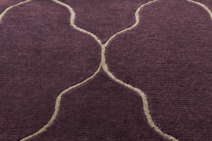 Milwaukie Purple Modern Style Hand Knotted Wool Area Rug - The Rug Decor