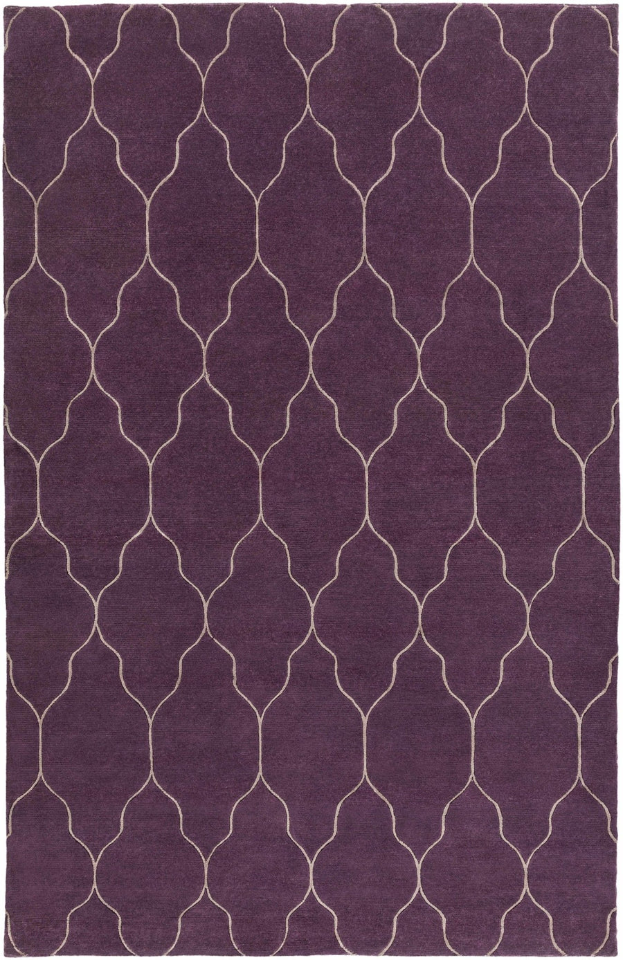Milwaukie Purple Modern Style Hand Knotted Wool Area Rug - The Rug Decor