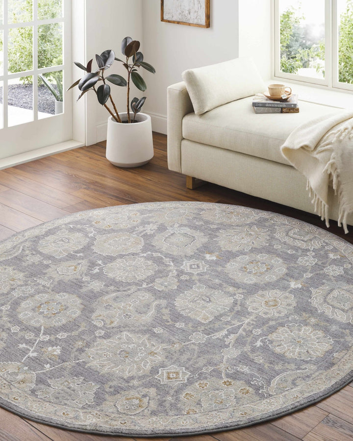 Mimarsinan Traditional Floral Design Beige And Gray Area Rug - The Rug Decor