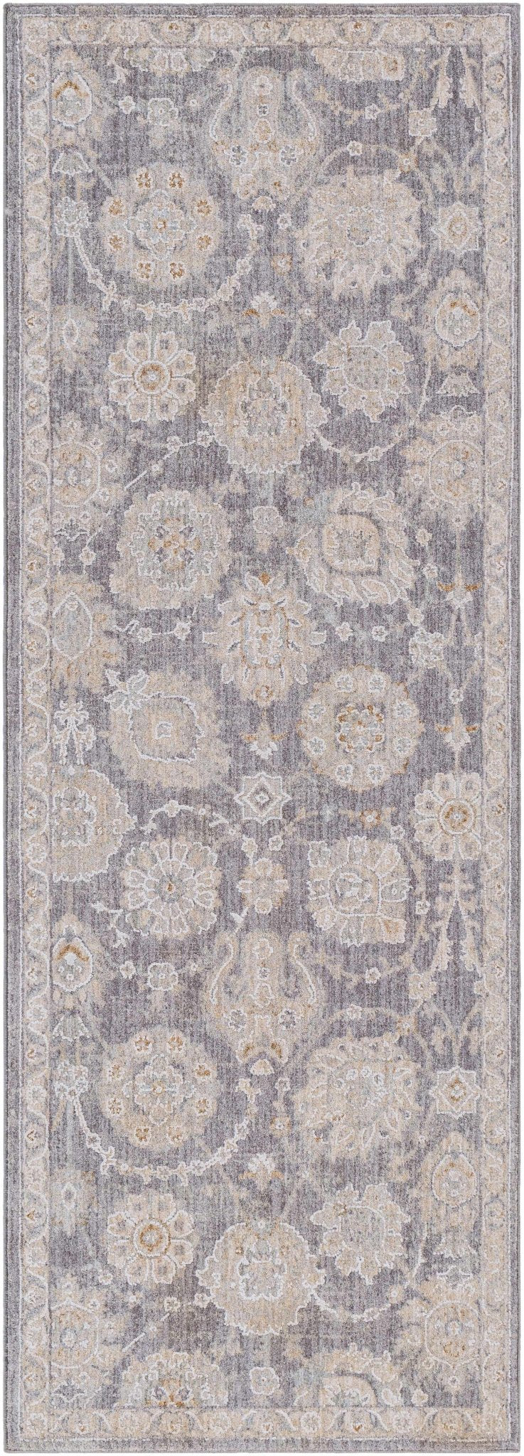Mimarsinan Traditional Floral Design Beige And Gray Area Rug - The Rug Decor