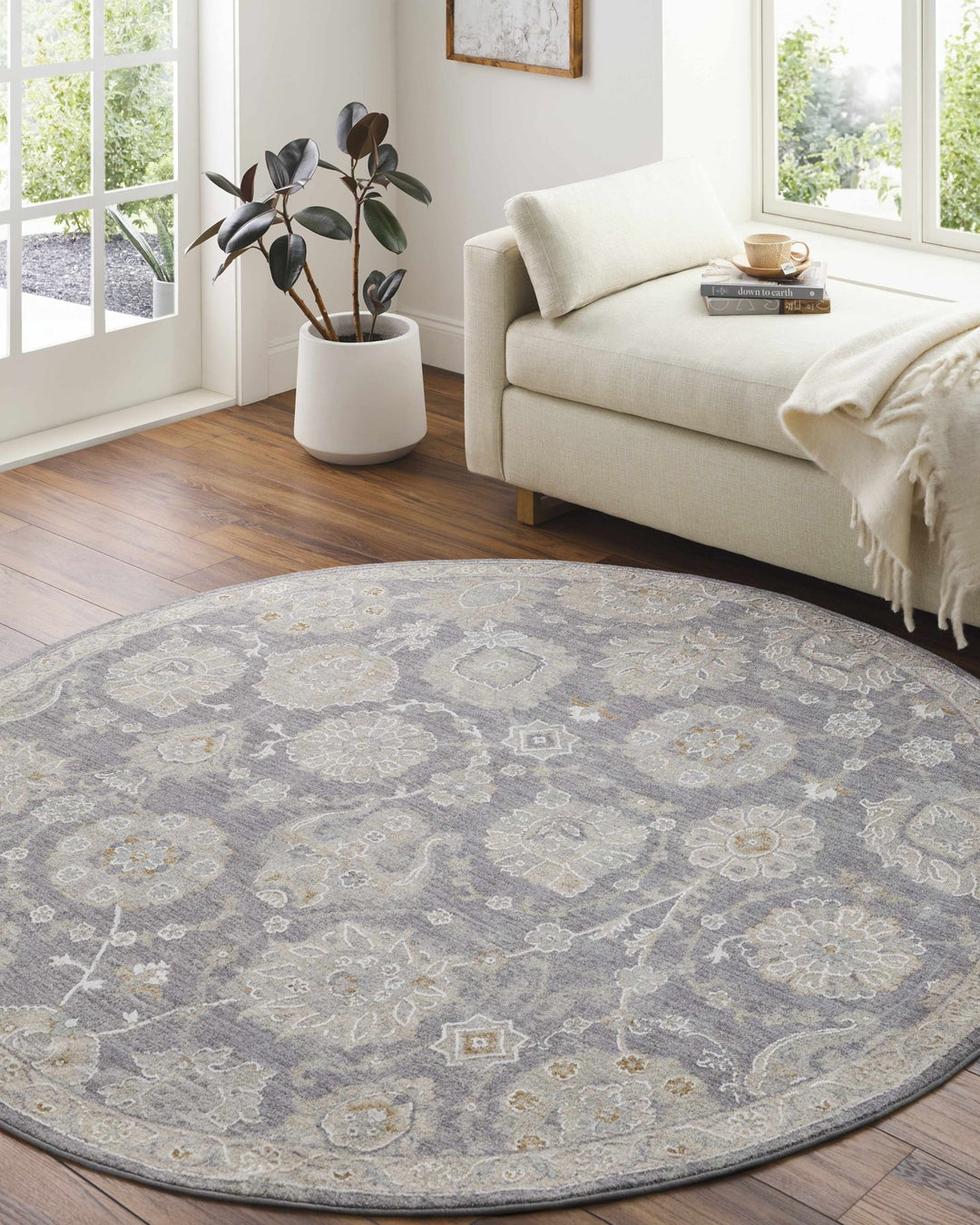 Mimarsinan Traditional Floral Design Beige And Gray Area Rug - The Rug Decor