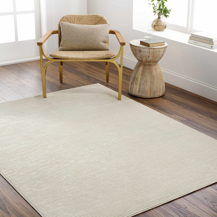 Mimi Beige Modern Solid Design Washable Rug - The Rug Decor