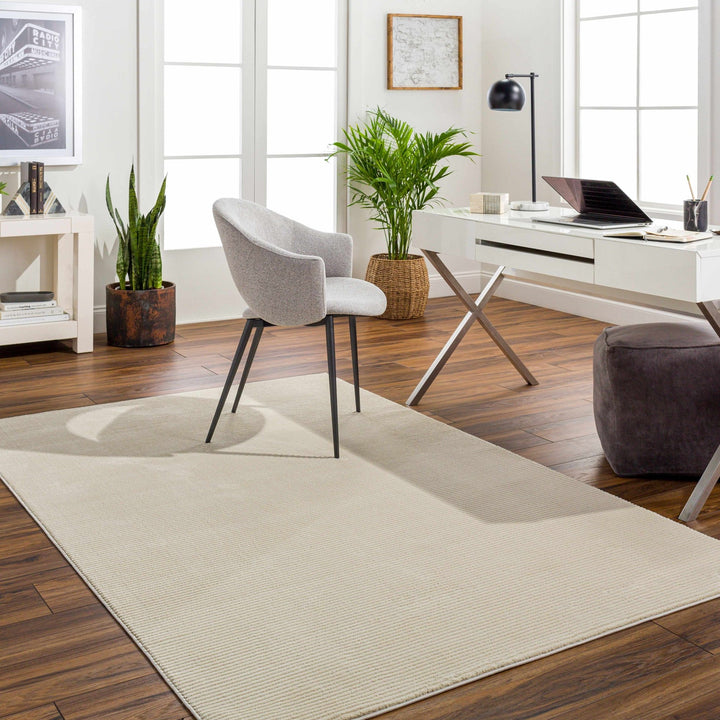 Mimi Beige Modern Solid Design Washable Rug - The Rug Decor