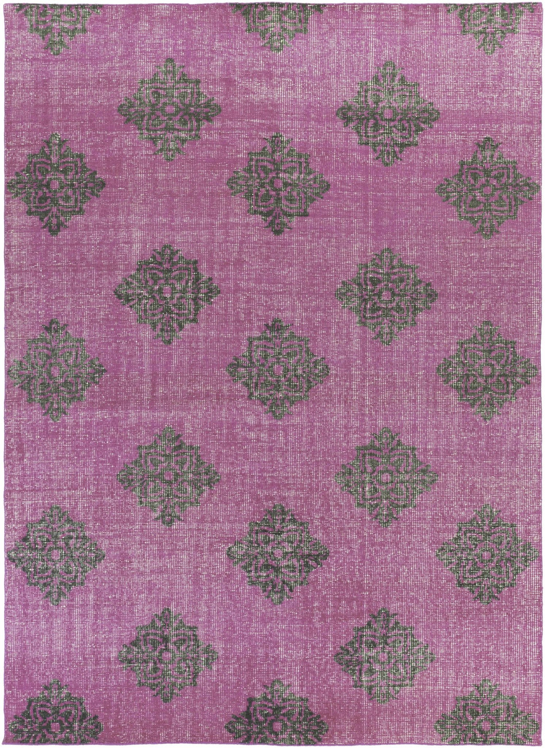 Mina Traditional Style Purple And Green Hand Knotted Area Rug - The Rug Decor